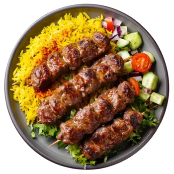 Beef kefta kabob plate