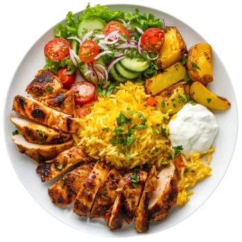 Chicken kefta kabob plate
